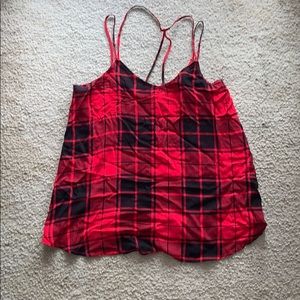 Red/black blouse